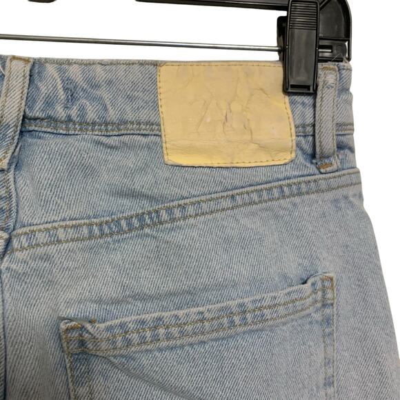 Zara Wide Leg Raw Hem Jeans Womens Size 4 - Picture 6 of 8